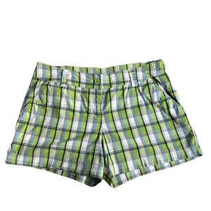 Womens Green and Purple Plaid Shorts Size 12